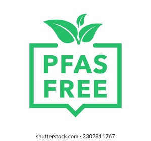 PFAS free label icon symbol. Proper nutrition, ealthy eating. Vector