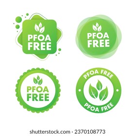 Pfas Free label. Proper nutrition, healthy eating. Pfas Free sign .Vector stock illustration.