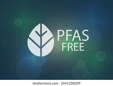PFAS Free with Leaf Symbol Template Design. Professional PFAS free design with leaf symbol. Eco-friendly certification. PFAS free. Template for business, poster, banner, flyer. Vector illustration