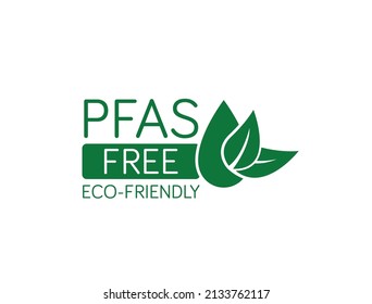 pfas free, per-and poly-fluoroalkyl substances icon, logo vector illustration 