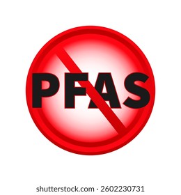 Pfas icon. Hazard toxic sticker symbol