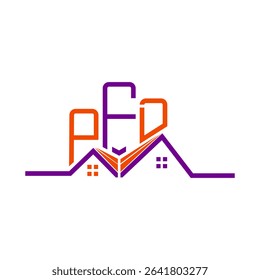 PFD Real State logo design, PFD simple and modern logo. PFD luxurious alphabet design  