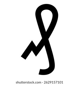 Pfennig German penny sign glyph money symbol icon black color vector illustration image flat style simple