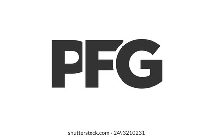 PFG logo design template with strong and modern bold text. Initial based vector logotype featuring simple and minimal typography. Trendy company identity ideal for businesses brand presence.