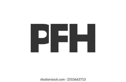 PFH logo design template with strong and modern bold text. Initial based vector logotype featuring simple and minimal typography. Trendy company identity ideal for businesses brand presence.