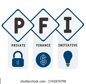 PFI - Private Finance Initiative acronym, business concep