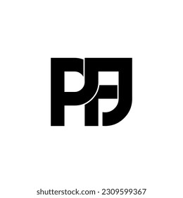pfj lettering initial monogram logo design