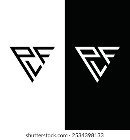 Diseño de logotipo de monograma con letras PFL con forma de triángulo