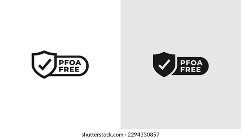 PFOA Free Icon or PFOA Free Symbol Vector Isolated in Flat Style. Best PFOA Free Icon vector for product packaging design element. PFOA Free Symbol for packaging design element.