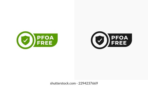 PFOA Free Label or PFOA Free Icon Vector Isolated in Flat Style. Best PFOA Free Label vector for product packaging design element. Simple PFOA Free Icon for packaging design element.