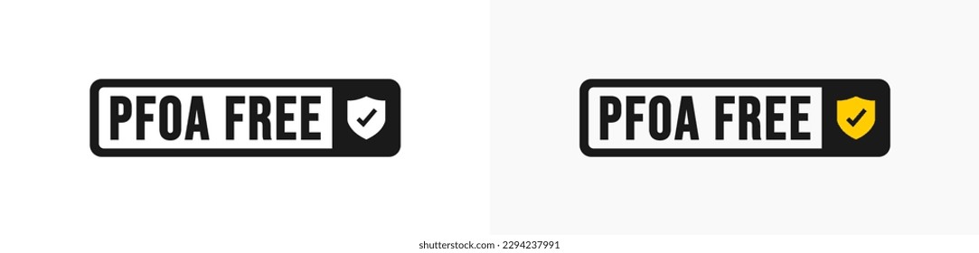 PFOA Free Label or PFOA Free Sign Vector Isolated in Flat Style. Best PFOA Free Label vector for product packaging design element. PFOA Free Sign for packaging design element.