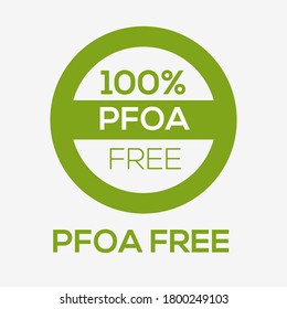 (PFOA free) Perfluorooctanoic acid  label sign, vector illustration.