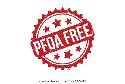 Pfoa Free Stamp. Red Pfoa Free Rubber grunge Stamp