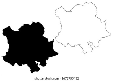 Pforzheim City (Federal Republic of Germany, Baden-Wurttemberg) map vector illustration, scribble sketch City of Pforzheim map