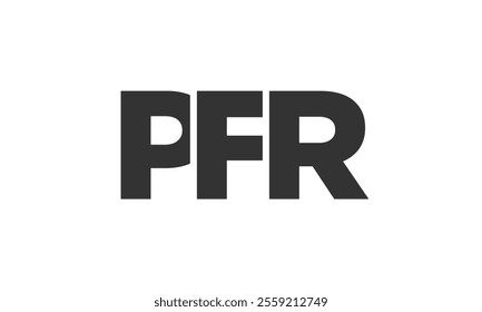 PFR logo design template with strong and modern bold text. Initial based vector logotype featuring simple and minimal typography. Trendy company identity ideal for businesses brand presence.