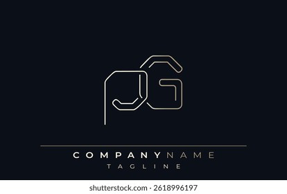PG Abstract Line Style Logo. Minimalist Design Featuring the Letters P and G Abstract Line Style