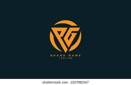 PG, GP, Abstract initial monogram letter alphabet logo design