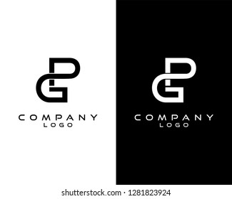 pg, gp Letters Logo Design. Simple and Creative Letter Concept Illustration vector