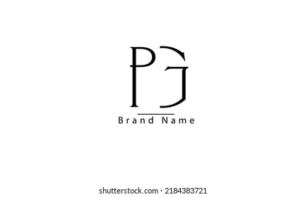 PG GP P G abstract vector logo monogram template