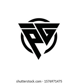 PG GP Triangle Logo Circle Monogram Design Vector Super Hero Concept