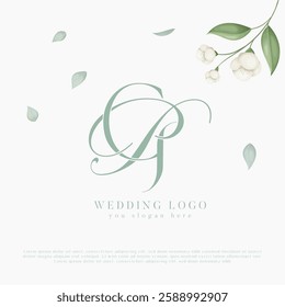 PG, GP Wedding Monogram Initial Letters Logo