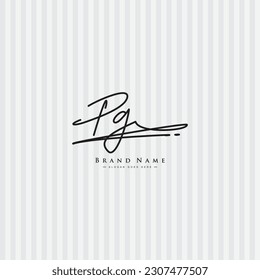 PG Handwritten Signature logo - Vector Logo Template for Beauty, Fashion and Photography Business