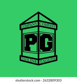PG Initial Explore this unique collection of alphabet house logos, featuring stylish letter combinations inside a geometric house outline. Perfect for branding, graphic design projects