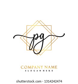 PG Initial Handwriting logo template vector