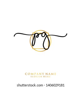 PG Initial handwriting logo template