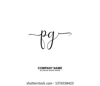 PG Initial handwriting logo vector