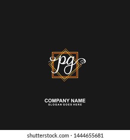 PG Initial handwriting logo vector