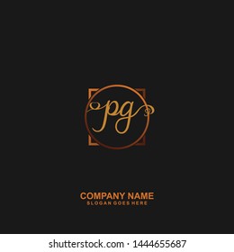 PG Initial handwriting logo vector