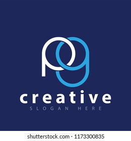 pg initial letter logo icon vector template