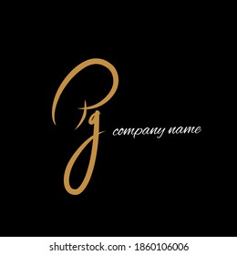 pg initial letter logo vector template sign symbol icon