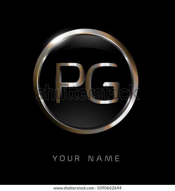 Pg Initial Letters Circle Elegant Logo Stock Vector Royalty Free