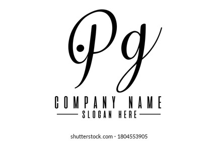Diseño inicial del logotipo PG, diseño de la letra del logotipo del alfabeto PG
