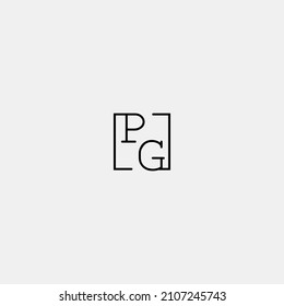 PG initial logo in line concept in high quality professional design that will be best for companies