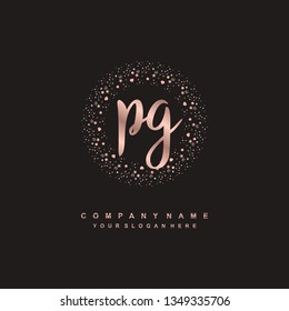 PG initial signature logo. handwriting logo template vector,