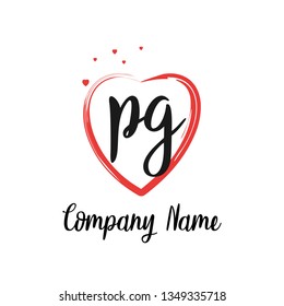 PG initial signature logo. handwriting logo template vector,