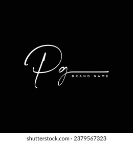 PG letter beauty handwriting vector logo. 