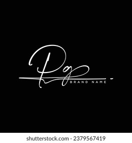 PG letter beauty handwriting vector logo. 