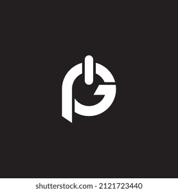 Diseño del logotipo de letra PG sobre fondo de lujo.