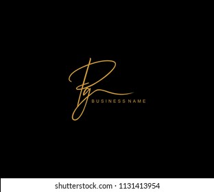 PG Letter Logo Manual Elegant Minimalist Signature 