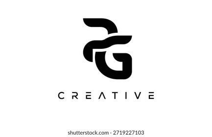 Logotipo de monograma de letra PG para identidade de marca criativa moderna