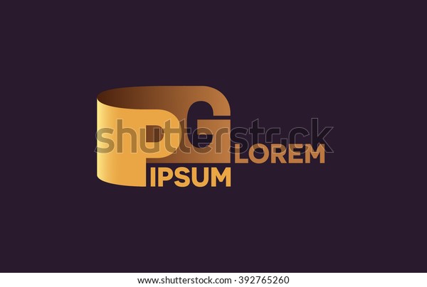 Pg Letters Logo P G Letters Stock Vector Royalty Free