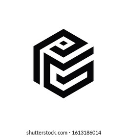 PG line Letter Logo Design polygon Monogram Icon Vector Template