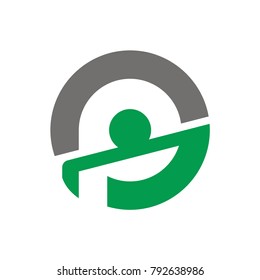 PG logo with golf stick shape accent design template vector illustration 