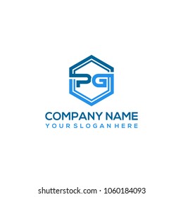 PG logo letter initial, Abstract polygonal Background Logo,