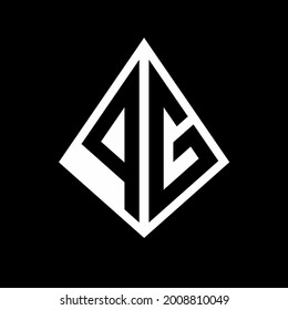 PG logo letters monogram with prisma shape design template vector icon modern