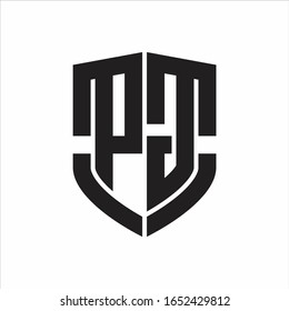 PG Logo monogram with emblem shield shape design isolated on white background